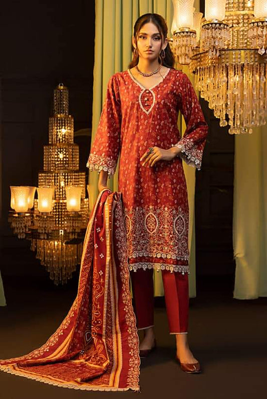 SALINA REGALLIA EMBROIDERY KHADDAR 3 PEICE